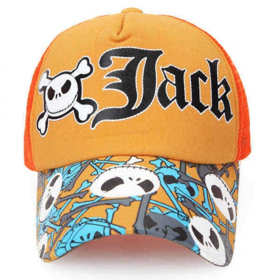 Unisex  Animation Cartoon Skull Letter Mesh Outdoor Breathable Baseball Cap