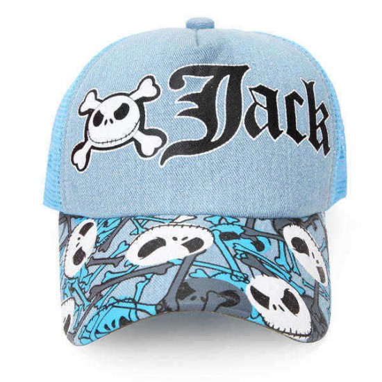 Unisex  Animation Cartoon Skull Letter Mesh Outdoor Breathable Baseball Cap