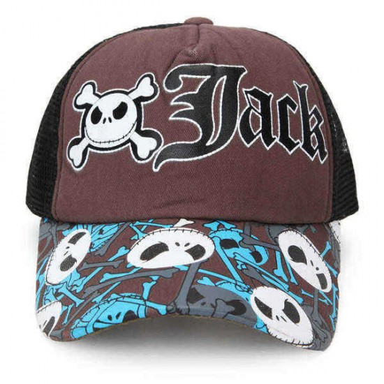 Unisex  Animation Cartoon Skull Letter Mesh Outdoor Breathable Baseball Cap