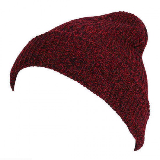 Unisex  Men Women Stripe Knitted Slouch Beanie Hat  Pure Color Elastic Winter Warm Cap