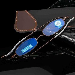 Unisex 360 Degree Rotating Full Metal Frame Anti-blue Light Anti-UV Plus Film Resin Reading Glasses