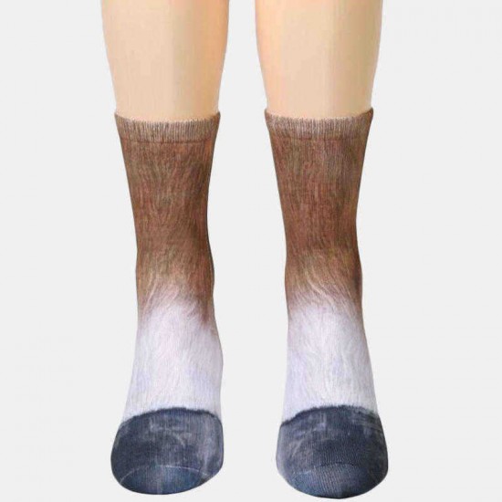 Unisex Adult Animal Printed Socks Animal Tube Socks 3d Print Animal Foot Hoof Socks