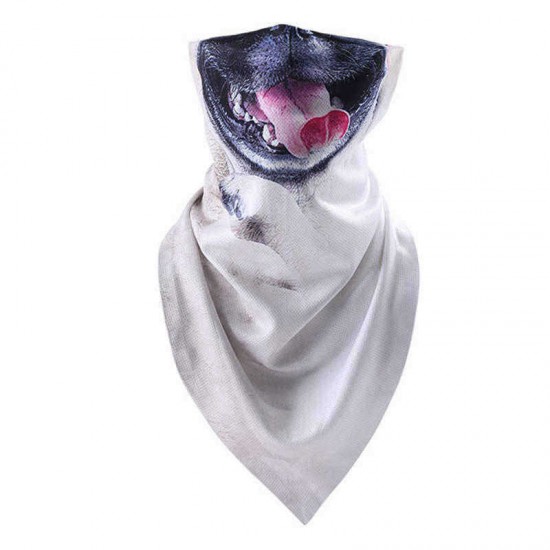 Unisex Animal Print Anti-UV Triangle Half Face Mask Scarf Sports Headgear