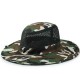 Unisex Camouflage UV protection With String Bucket Hat Outdoor Mountaineering Hat Big Visor Mesh Breathing Cap