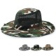 Unisex Camouflage UV protection With String Bucket Hat Outdoor Mountaineering Hat Big Visor Mesh Breathing Cap