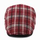 Unisex Casual Outdoor Adjustable Plaid Pattern Cotton Beret Peaked Cap Hat