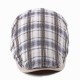 Unisex Casual Outdoor Adjustable Plaid Pattern Cotton Beret Peaked Cap Hat