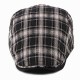 Unisex Casual Outdoor Adjustable Plaid Pattern Cotton Beret Peaked Cap Hat