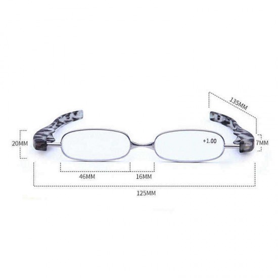 Unisex Chinese Style Pattern Foldable 360 Degree Rotation Full-frame Reading Glasses