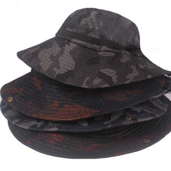 Unisex Collapsible  Breathable Outdoor Adventure Bucket Hat  Mountaineering Hat Sunshade Fishing Cap