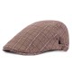 Unisex Cotton And Linen Beret Caps Forward Caps Outdoor Travel Hats Plaid Retro Hat