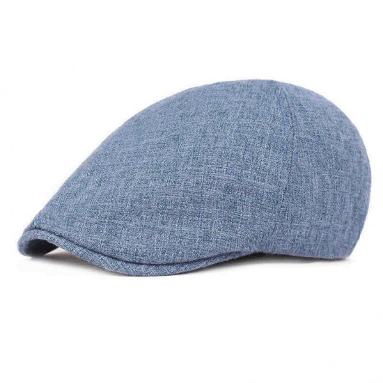 Unisex Cotton And Linen Beret Caps Forward Caps Outdoor Travel Hats Solid Berets