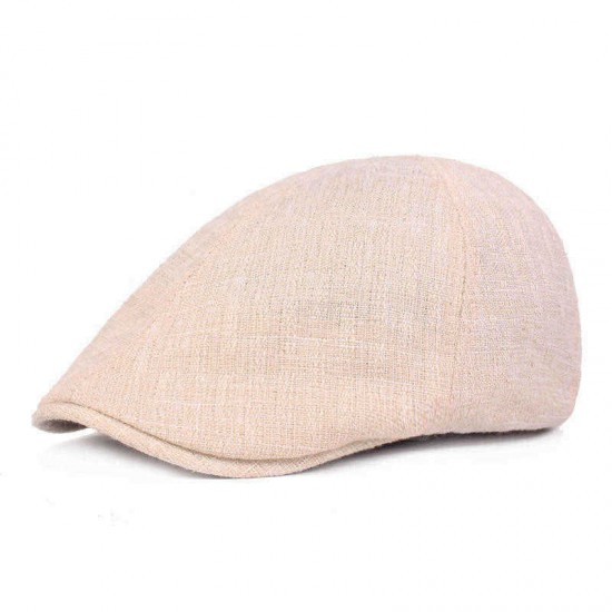 Unisex Cotton And Linen Beret Caps Forward Caps Outdoor Travel Hats Solid Berets