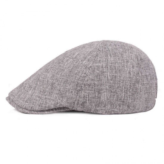 Unisex Cotton And Linen Beret Caps Forward Caps Outdoor Travel Hats Solid Berets