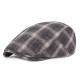 Unisex Cotton Beret Caps Forward Caps Outdoor Travel Hats Plaid Retro Hat