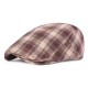 Unisex Cotton Beret Caps Forward Caps Outdoor Travel Hats Plaid Retro Hat