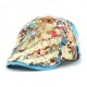 Unisex Cotton Flower Printed Washed Beret Hat Buckle Adjustable Paper Boy Cabbie Golf Breathable Cap