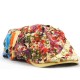 Unisex Cotton Flower Printed Washed Beret Hat Buckle Adjustable Paper Boy Cabbie Golf Breathable Cap