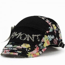 Unisex Cotton Flower Printed Washed Beret Hat Buckle Adjustable Paper Boy Cabbie Golf Gentleman Cap