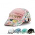 Unisex Cotton Flower Printed Washed Beret Hat Buckle Adjustable Paper Boy Cabbie Golf Gentleman Cap