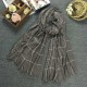 Unisex Cotton Lattice Grid Tassel Scarves Pure Color Shawl Pashmina