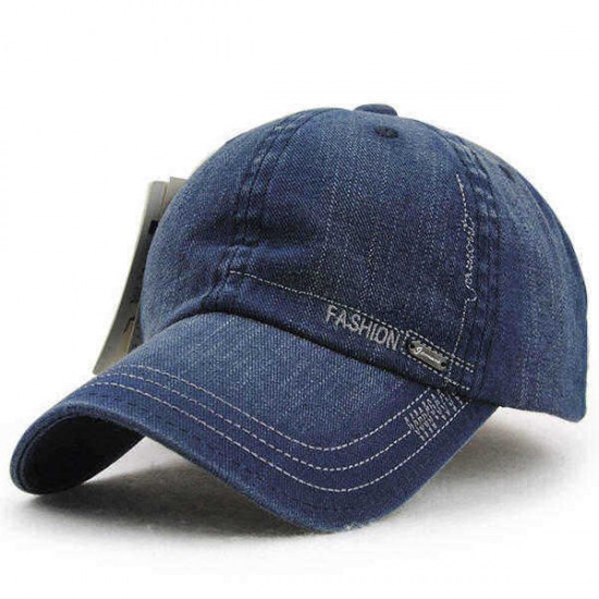 Unisex Cotton Washed Denim Baseball Cap Vintage Adjustable Golf Snapback Hat