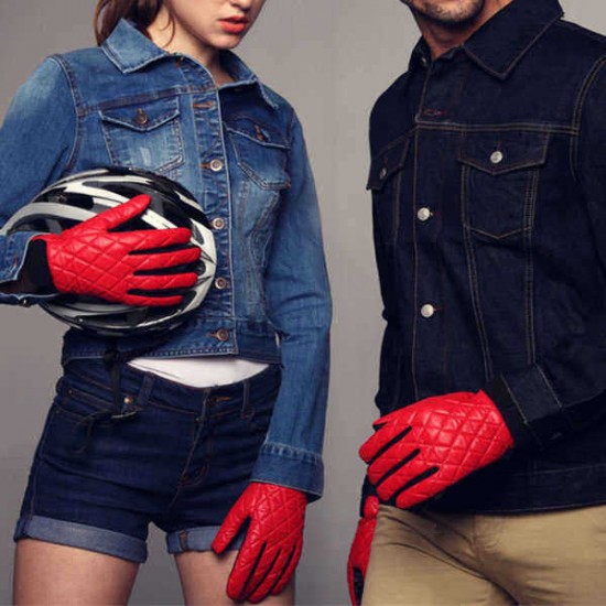 Unisex Couple Windproof Antiskid Driving Gloves Cycling Coral Fleece Linen Bike Outdoor Mittens