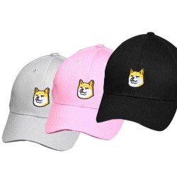 Unisex Dog Embroidery Baseball Cap Cotton Hip-hop Adjustable Hat