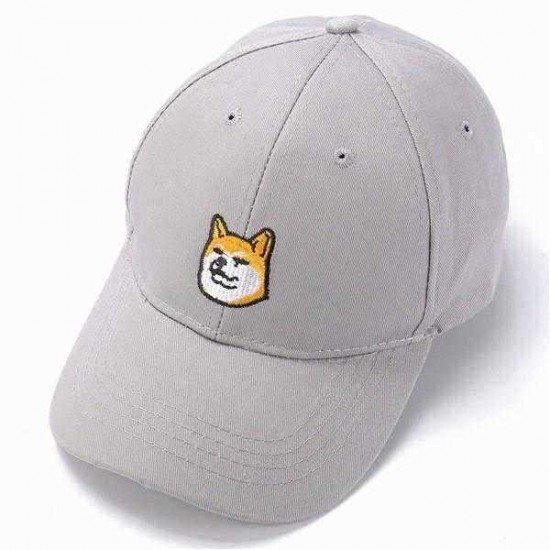 Unisex Dog Embroidery Baseball Cap Cotton Hip-hop Adjustable Hat