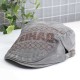 Unisex Embroidered Letters Peaked Cap Duckbill Hat