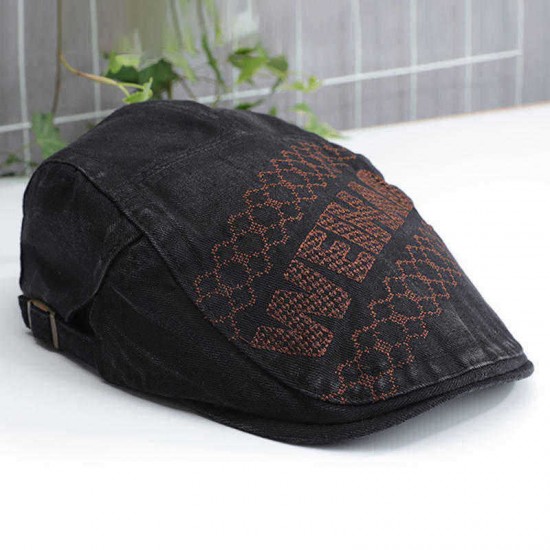 Unisex Embroidered Letters Peaked Cap Duckbill Hat