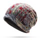 Unisex Exotic Doodle Flower Printed Beanie Hat Outdoor Dual Use Velvet Windproof Cap Scarf