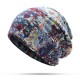 Unisex Exotic Doodle Flower Printed Beanie Hat Outdoor Dual Use Velvet Windproof Cap Scarf