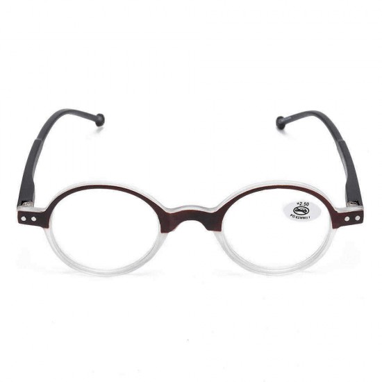 Unisex Fashion Plastic Round Small Frame Farsighted Glasses Edge With Holes Reading Glasses