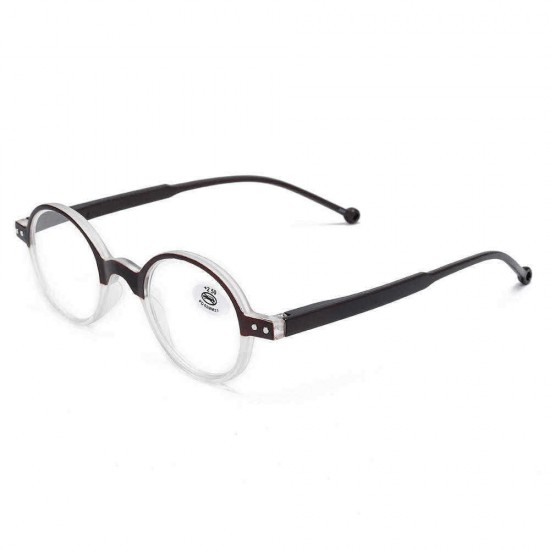 Unisex Fashion Plastic Round Small Frame Farsighted Glasses Edge With Holes Reading Glasses