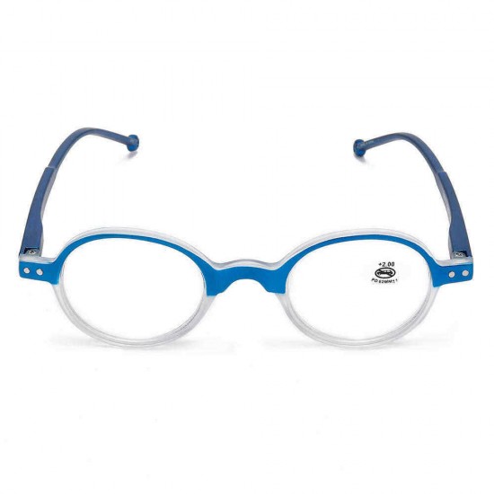 Unisex Fashion Plastic Round Small Frame Farsighted Glasses Edge With Holes Reading Glasses