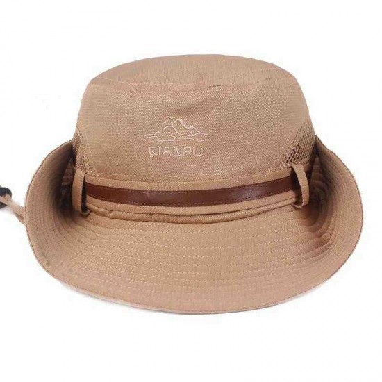 Unisex Fishing Bucket Hat Outdoor Visor Cotton Mesh Hat Big Visor Mountaineering Cap