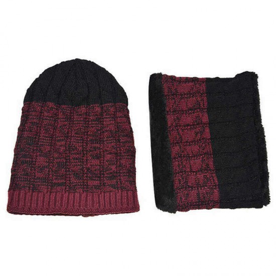 Unisex Fleece Liner Thickened Warm Scarf Plus Hat Set Outdoor Windproof Piece Unit