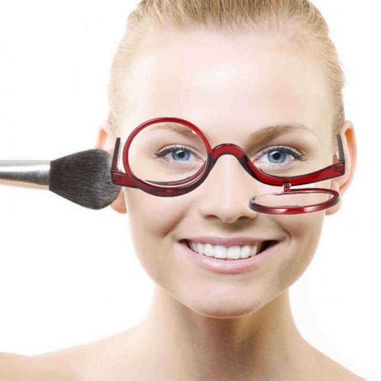 Unisex Flip-up Round Frame Reading Glasses Cosmetic Makeup Glasses Presbyopic Eyeglasses