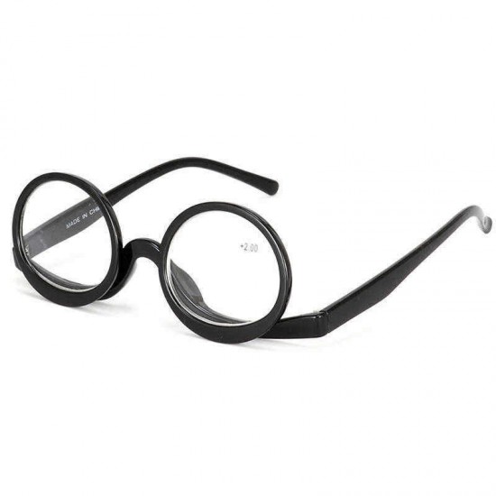 Unisex Flip-up Round Frame Reading Glasses Cosmetic Makeup Glasses Presbyopic Eyeglasses