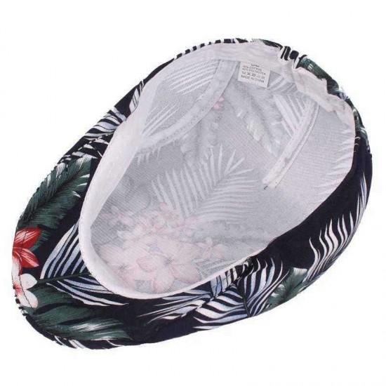 Unisex Flower Print Vogue Cotton Beret Caps Outdoor Casual Sunshade Peaked Forward Hat