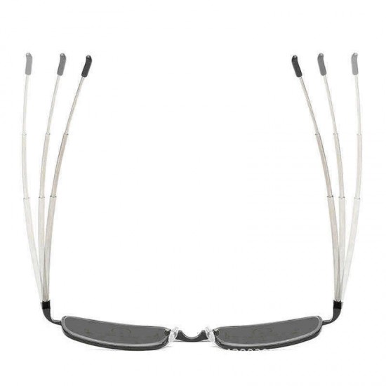 Unisex Foldable Discolored Anti-Blue Light Multi-focus Anti-fatigue Flexible Square Reading Glasses