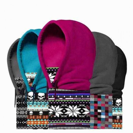 Unisex Full Face Mask Thermal Fleece Cap Neck Warmer Hood Winter Sports Multifunctional Ski Hat