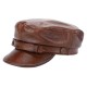 Unisex Genuine Leather Breathable Flat Hats Adjustable Cap