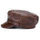 Unisex Genuine Leather Breathable Flat Hats Adjustable Cap