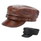 Unisex Genuine Leather Breathable Flat Hats Adjustable Cap