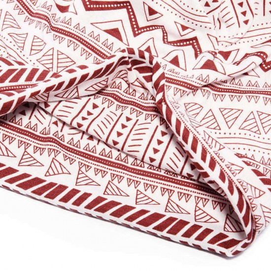 Unisex Geometric Pattern Print Headscarf Beanie Multi-purpose Headband Scarf Cap