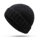 Unisex Hand Crochet Thick Warm Knit Plain Brimless Hats Outdoor Casual Skullcap