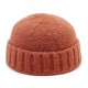 Unisex Hand Crochet Thick Warm Knit Plain Brimless Hats Outdoor Casual Skullcap