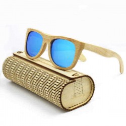 Unisex Handmade Bamboo Legs Polarized Sunglasses Outdoor UV Protaction Colorful Lens Eyewear Glasses